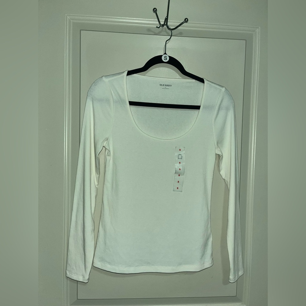 Old Navy Women's White Long Sleeve Top PTP 21 1/2